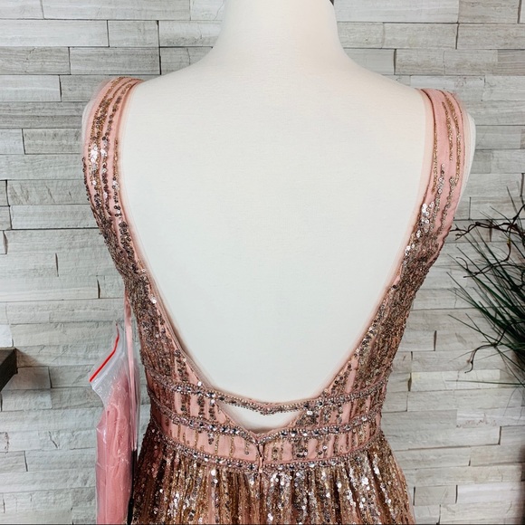Coya Collection NWT Small Formal Rose Gold Dress - Picture 7 of 12